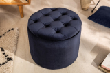 Taburet Barock Round Dark Blue