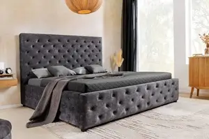 Posteľ PARISE CHESTERFIELD VELVET GREY 180