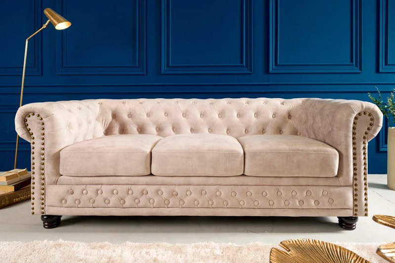 Sedačka Chesterfield 3 Champagne