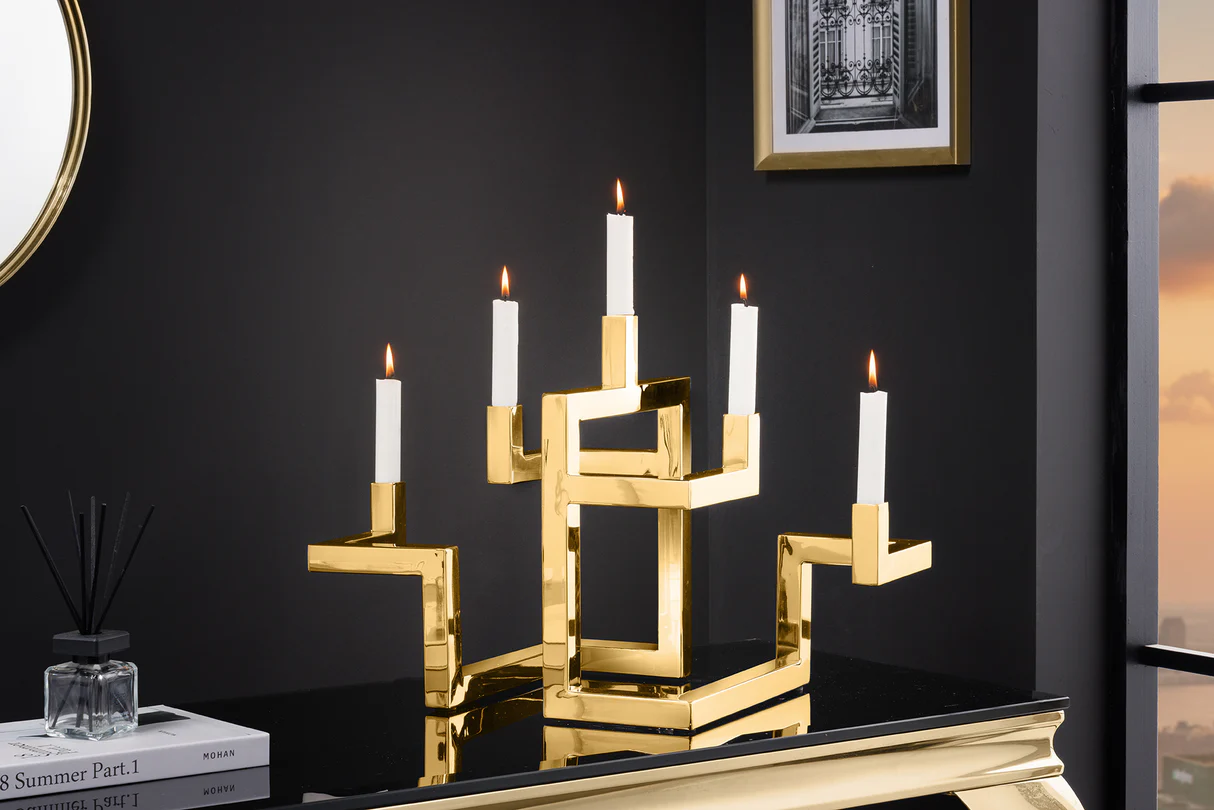 Svietnik Candel Abstract Gold