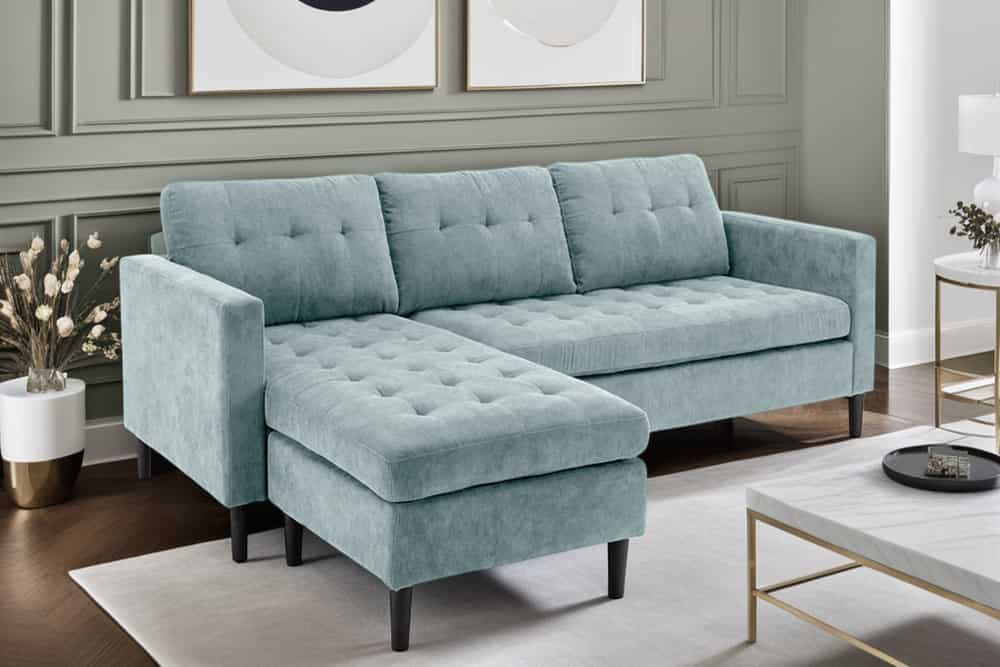 Rohová sedačka Stockholm Cord Aqua