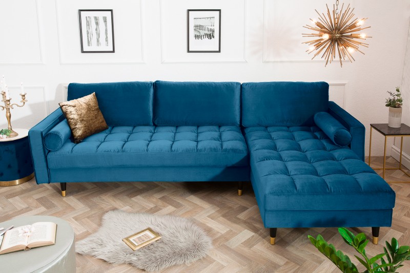 Rohová sedačka Velvet Corner Blue