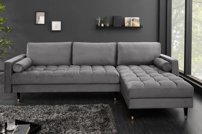 Rohová sedačka Velvet Corner Gray