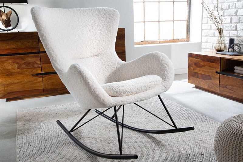 Hojdacie kreslo SWING BOUCLÉ WHITE