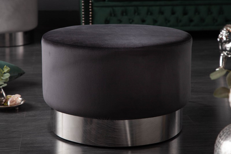 Taburet MODERN BLACK SILVER