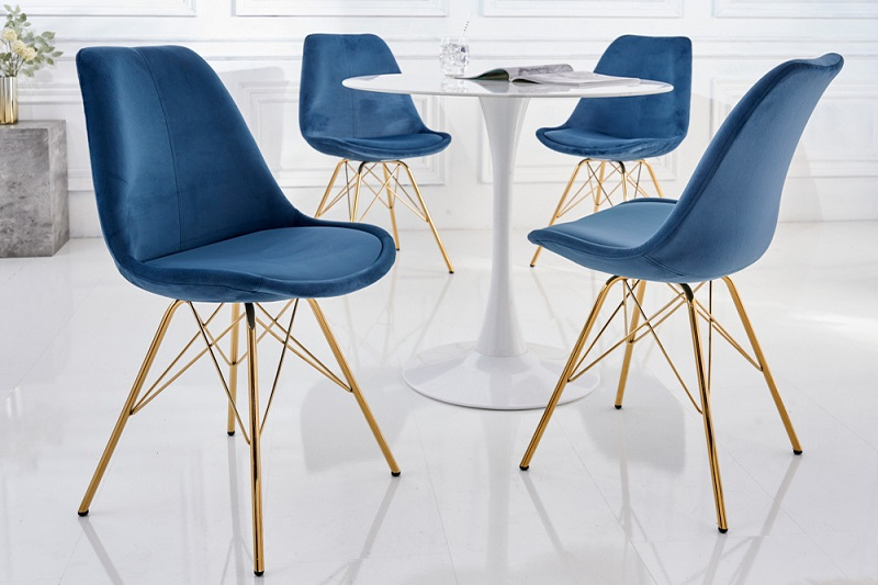 Stolička SCENER RETRO GOLD BLUE