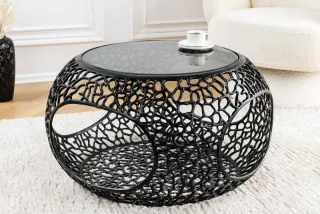 Konferenčný stolík Leafnet Black Glass