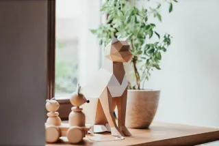 Dekorácia PAPER CAT BROWN