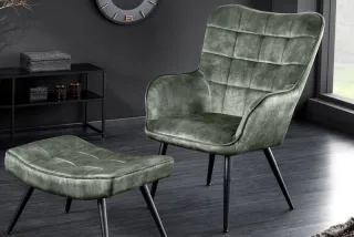 Kreslo SCANDINAVIA SAMT DARK GREEN