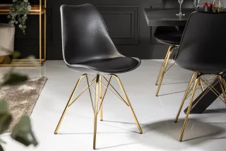 Stolička SCENER RETRO GOLD BLACK