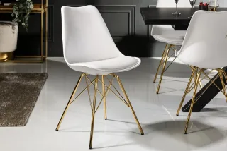 Stolička SCENER RETRO GOLD WHITE